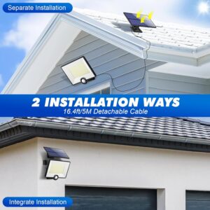 Pxwaxpy Lampe Solaire Exterieur Detecteur de Mouvement, 3 Modes204LED2000LM Lumiere Solaire Exterieure etanche IP65 eclairage Ex