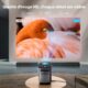 Mini Portable Projector Electric Focus20000 Lumens WiFi6 Bluetooth Video Projector, TOPTRO 1080P FHD Supported 4K Portable Home Th