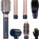 NDLT Seche Cheveux 6 en 1 Air Styling, Hair Styler Seche Cheveux, Brosse Seche Cheveux, Brosse Lissante, fer a Friser, Brosse Ronde