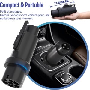 Adaptateur Type2 vers Type1 EVPEIWE - clip anti-vol 1632A