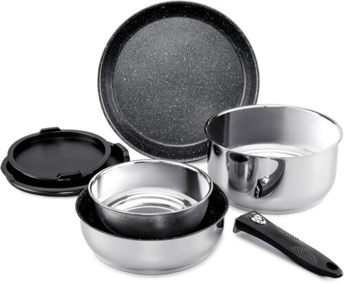 Set casseroles induction 7 pcs ROSSETTO poignées amovibles