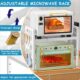 NLMWTI 2 Niveaux Extensible Etagere a Micro-Ondes Reglable, Support de Four a Micro-Ondes au Carbone, Organisateur de Rangement de C
