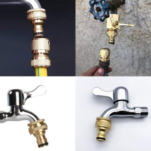 2 Pieces Connecteur De Robinet en Laiton Jardin, Accessoires De Connecteur De Tuyau d'Arrosage Connecteur De Tuyau d'eau 34 Pouce,