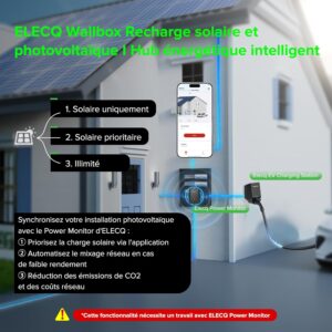 Wallbox ELECQ 22 kW Type 2 Wi-Fi App + gestion dynamique