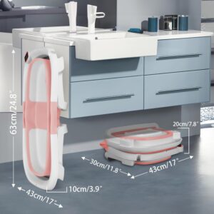 Baignoire bébé pliable avec thermomètre digital, coussin