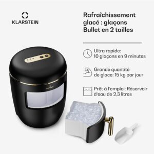 Klarstein Machine à Glacons 2.3 L - 15 kg de glace