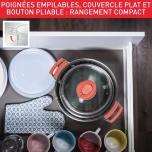 Tefal Batterie de cuisine 13 pieces, Faitouts couvercles, Ustensiles, Induction, Acier inoxydable 1810 haute qualite, Garantie 10