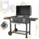Barbecue au Charbon de Bois, XXL Grill a Charbon avec Couvercle, Barbecue Charbon de Bois Grande Taille avec Cheminee, Barbecue Char