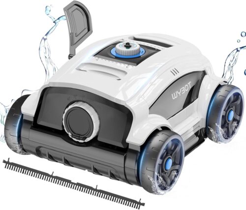 WYBOT Pool Robot for 130 Minutes of Use, Powerful Pool Vacuum Cleaner, Double Motor, Fast Water Drain, Vacuum Cleaner for AboveOutd