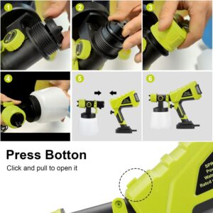 Pistolet a Peinture, DEWINNER Pulverisation de 550W, Debit reglable a Reservoir de 1000ML Detachable, electrique 3 nozzles Debit 100