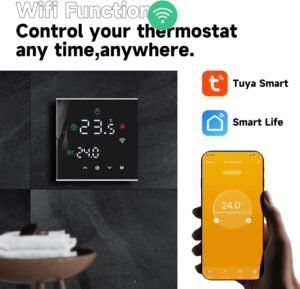 Beok TGW60-WIFI Smart WiFi Thermostat, Programmable Boiler Thermostat for WaterGas Boiler Heater, Wall Mounted with Digital LCD Dis