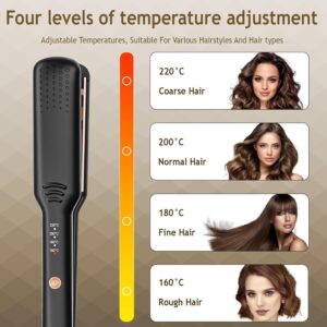 Bwaliffury Lisseur Cheveux, Lisseur Ceramic, Fer a Friser 2 en 1, 4 ReGlages De TempeRature, 160-220C, PTC Chauffage Rapide Rend, M