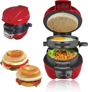 Appareils A Sandwiches, Muffin Burger Maker Et Grill SandwichHamburger, Avec Une Bague A Œufs, Parfait Pour Le Hamburger, Collation