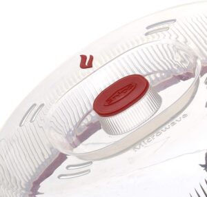 Snips, Cloche Alimentaire pour Micro-ondes, Cloche Couvre Plat 26,2 x 26,2 x 7,6, Couleur Rouge et Transparent, Made in Italy