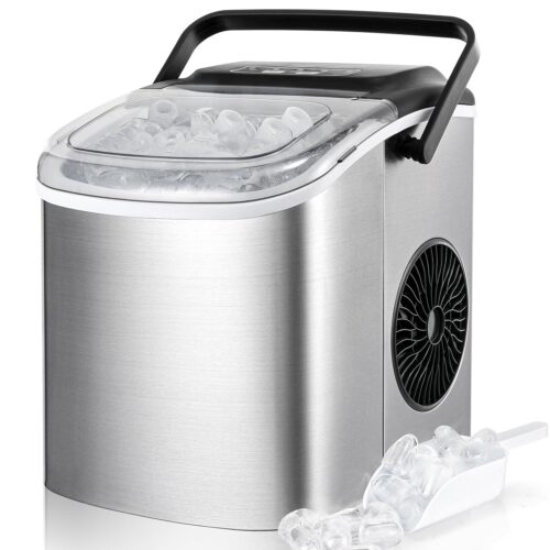 Machine à glaçons autonettoyante 12 kg/24 h, 9 glaçons en 6 min