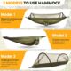 NATUREFUN Hamac de camping ultra-leger Hamac en filet anti-moustiques Capacite de charge de 300 kg, nylon de parachute respirant a