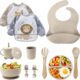 Assiette bébé CUBTEM - Set repas 12 pièces ventouse silicone