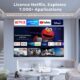 4K Video Projector Netflix CertifiedDolby Audio: 1080P Native 36000Lux Video Projector with Movin, 4D4P Keystone, Electric Focus,