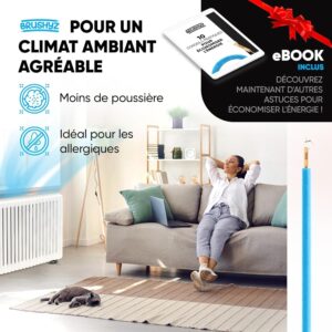 BRUSHYZ Brosse Radiateur Longue 115cm I Brosse pour Radiateur sans Rayures I Plumeau Radiateur avec Housse Flexible et Lavable I Bro