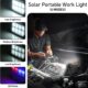 OHAYORI Projecteur LED Rechargeable Portable, Lampe de Travail Etanche, Lumiere USB 4 Modes Avec Panneau Solaire Pour Camping, Garag