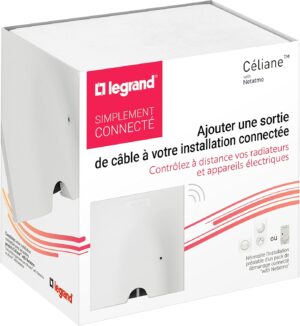 LEGRAND - Sortie de Cable Connectee Celiane - 230V - Compatible Fil Pilote - Pour Radiateurs et Appareils Electriques Jusqu'a 3000W