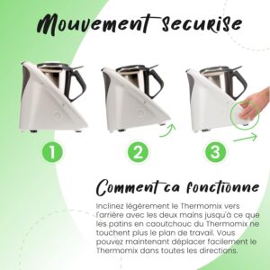 KochFix - Plaque coulissante pour Thermomix TM5TM6 - Glissiere invisible - Pour deplacement securise du Thermomix - Accessoires The