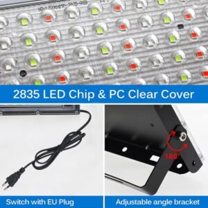 719tQp32ttL._AC_SL1500_.jpg Eleganted Projecteur LED RGB Exterieur 100W, 2pcs Projecteur Led Couleur Spot LED Exterieur de Jardin 16 Couleurs 4 Modes avec Telec