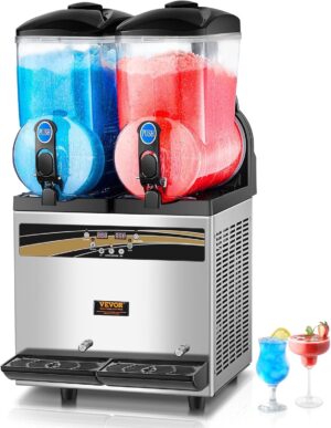 Machine à granité VEVOR 2 x 15 L en acier inox argenté