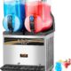 Machine à granité VEVOR 2 x 15 L en acier inox argenté
