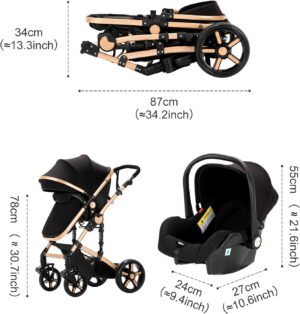 Poussette 3 en 1 Reenborn réversible cadre aluminium