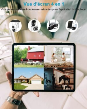 GENBOLT Indoor WiFi Surveillance Camera, CCTV Home IP Security Camera Dual Lens 360 Intelligent Human Detection, Nanny Pet Dog Cam,