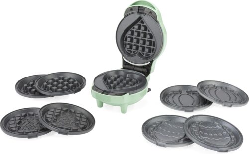 Petra Gaufrier 5-en-1 Premium, Machine a Gaufres avec 5 Plaques Interchangeables (ClassiqueCoeurFetes), Gaufrier Multi-Saisons ave