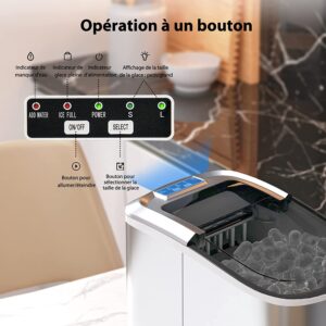 Machine à glaçons RELAX4LIFE autonettoyante 12 kg/24h