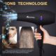 Basuwell Seche Cheveux Professionnel 2100W, Salon Seche-Cheveux avec Diffuseur,Peigne et Buse, Puissant AC Moteur (Noir)