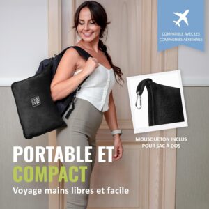 BOACAY Couverture de Voyage Douce et Chaude pour Avion et Voiture - Essentiel pour Les Longs Vols pour Femmes, Hommes, Enfants - Ore