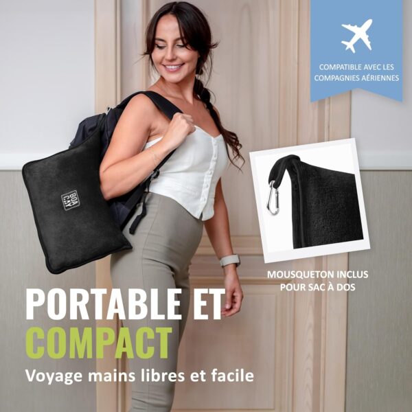 BOACAY Couverture de Voyage Douce et Chaude pour Avion et Voiture - Essentiel pour Les Longs Vols pour Femmes, Hommes, Enfants - Ore