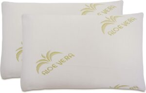 71AMdDssP7L._AC_SL1500_.jpg Baldiflex Lot de 2 Oreillers a Memoire de Forme, Housse en Aloe Vera, Paire de Coussins Anti-Transpiration, Anti-Acarien et Hypo-All