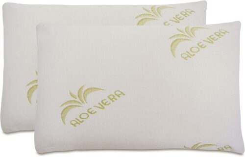Baldiflex Lot de 2 Oreillers a Memoire de Forme, Housse en Aloe Vera, Paire de Coussins Anti-Transpiration, Anti-Acarien et Hypo-All