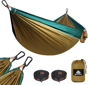 NATUREFUN Hamac Ultra-leger de Voyage Camping 300 kg Capacite de Charge,(275 x 140 cm) Nylon a Parachute 2 x Mousquetons de quali