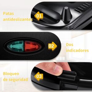 YASHE Grill Panini, 750W Appareil Panini avec Plaques Anti-adhesif, Appareil Croque Monsieur, Temperature Automatique, Indicateur LE