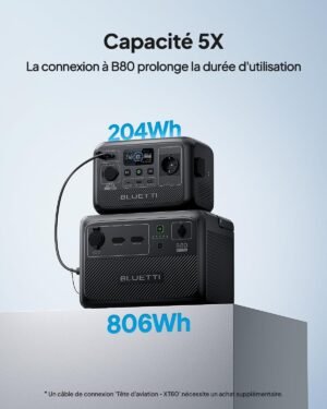 BLUETTI AC2A Portable Electric Generator, 204Wh LiFePO4 Battery with 1 AC Output 300W (600W Peak), Recharge 0-80 in 30 Min, Portabl