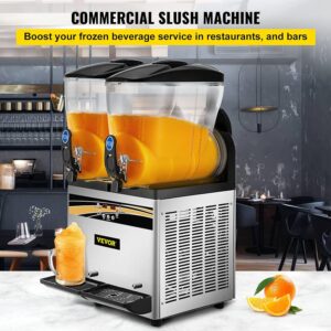Machine à granité VEVOR 2 x 15 L en acier inox argenté