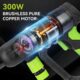 ONEVAN Nettoyeur haute pression sans fil, 60 bar, sans brosse, mobile, avec 2 batteries de 4000 mAh et chargeur, 6 modes de pulveris