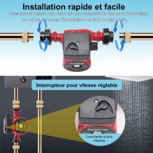 Pompe de circulation SUDEG 25-6180 - 3 vitesses manuelles