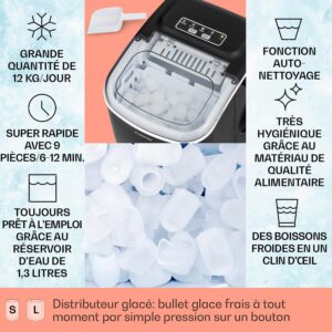 Machine à Glacons Klarstein 1,3 L balles autonettoyante