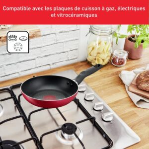 71AumGtbOsL._AC_SL1080_.jpg Tefal Lot de 5 pieces, Poeles 2024 faitout 24 cm couvercle spatule, Pas dinduction, Revetement antiadhesif, Indicateur de ch