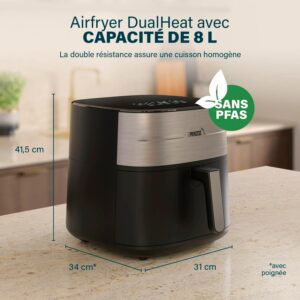 71Aw5mtpLjL._AC_SL1500_.jpg Princess Dual Heat Airfryer - 8L XXL - Dual Heating Element - 15 in 1 Air Fryer - BPA and PFAS Free - Shake Reminder - 60 Energy Sa