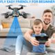 NXPZ Drone avec Double Camera HD pour Debutants, Drone Enfant Pliable, DecollageAtterrissage a Un Bouton, Mode Sans Tete, Vol en Tr