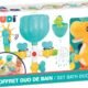 LUDI - Coffret de Bain Dino - 1 Circuit dEau a Construire, 1 Grand Dinosaure, 1 Bebe Dino Aspergeur - Jouet de Bain pour Bebe a Ven