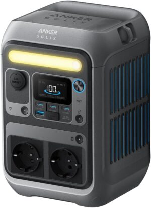 Anker SOLIX C300 Portable Power Station, 288Wh LiFePO4 Battery, 300W Solar Generator (Peak 600W), 140W Bilateral Charging, Camping,